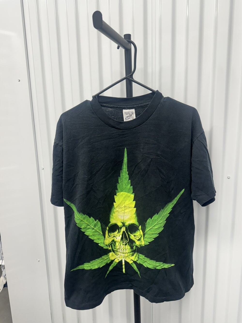 Vintage Wild Oats Mens Large Weed Marijuana Skull Dr Dre T Shirt